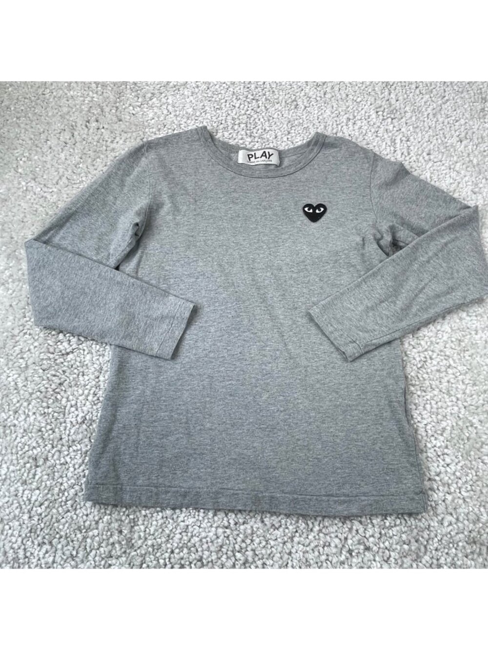 Comme des Garcons PLAY Long Sleeve T-Shirt Gray Womens XS